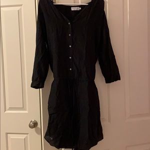 Velvet Navy Blue Silk/Cotton dress, like new
